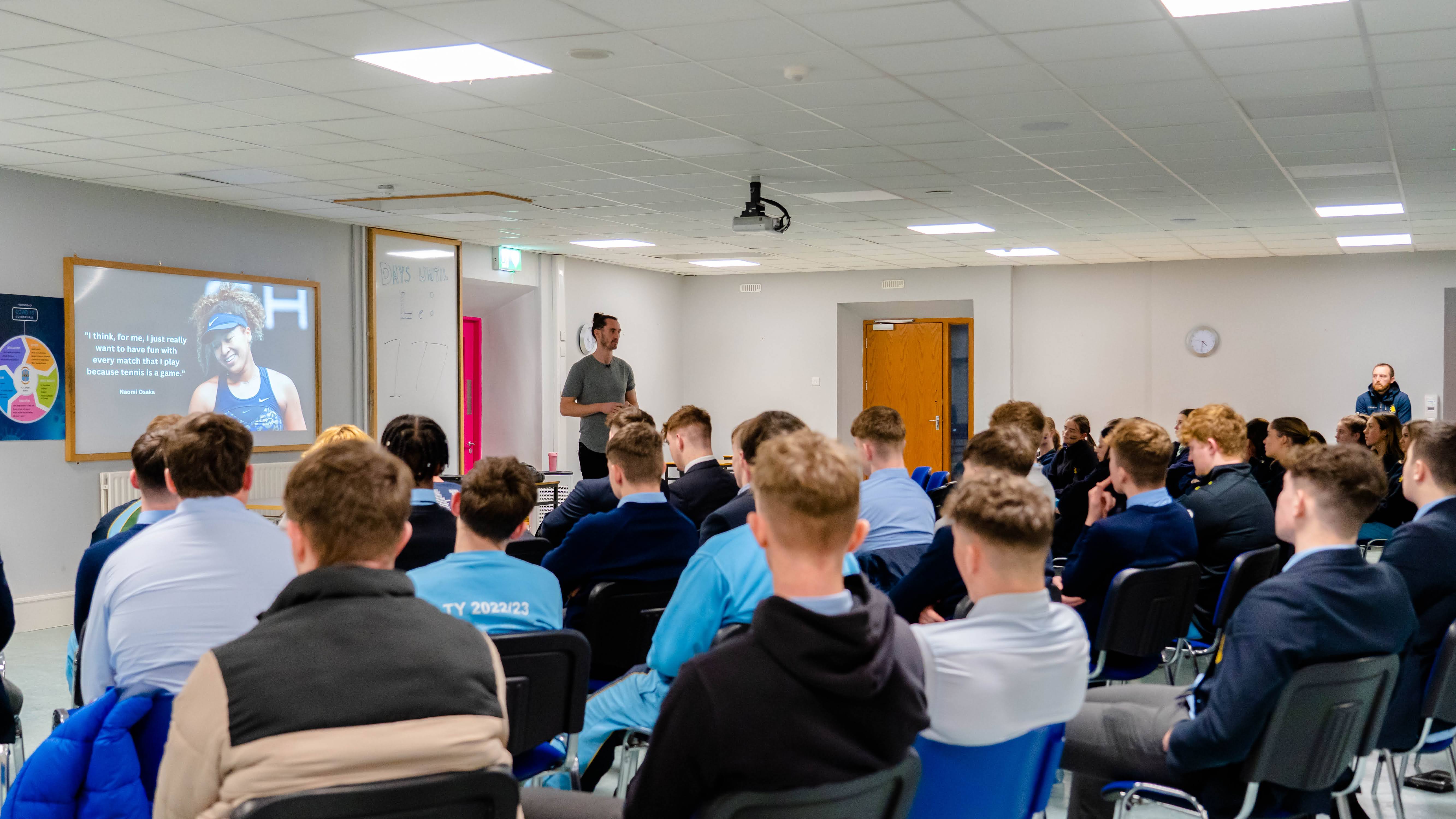 Brian Moylett delivering a workshop at St Gerard's